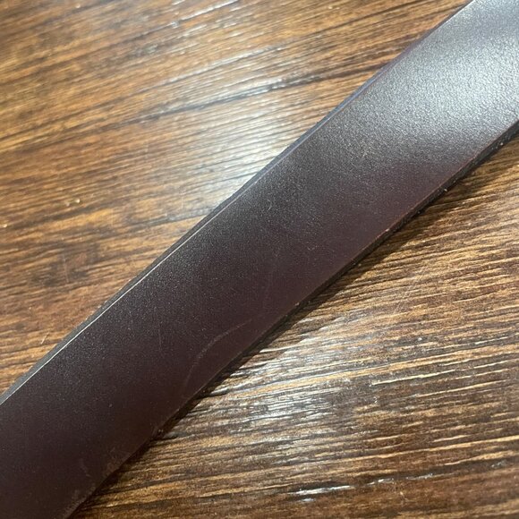 DEFECTIVE Madewell Men's Belt Approx. Sz 28-30 (?) (37.5"L) Narrow Leather Brown - Picture 6 of 14
